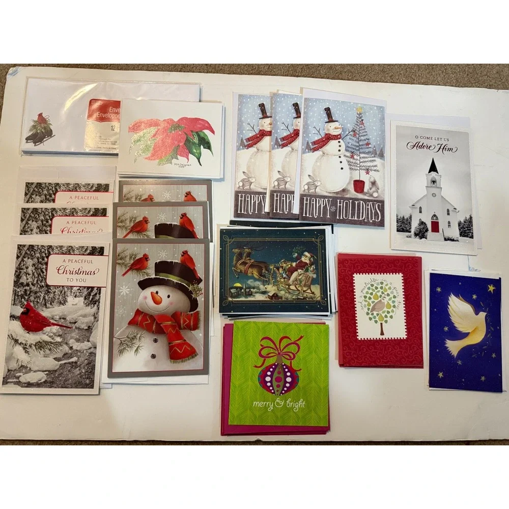 Lot 26 Assorted Christmas Greeting Cards‎ Unused with Envelopes plus extra Xmas